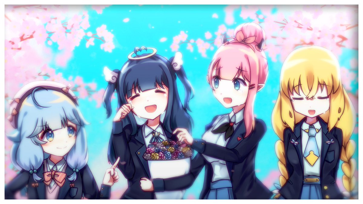 isla_hime's tweet photo. OTSUEONIA~!!!!! 💗💙🤍💛

I hope you liked the try not to CRY challenge video!!!!!😈 now u know why I was dying and crashing out last week, too many tears on my keyboard while I was editing the whole thing 😭 https://t.co/p1qe0K4GUD