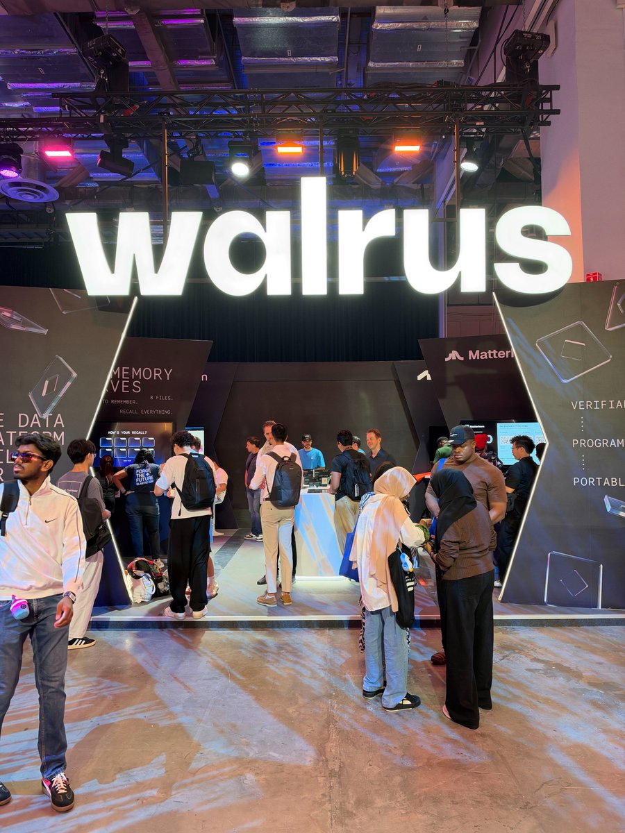 WalrusProtocol's tweet photo. That's a wrap on Sui Basecamp. Across two days we:

- Launched Walrus Console
- Highlighted @Mysten_Labs ' announcement with @googlecloud for Verifiable Agent Arbiter (anchoring agent proof to Walrus and Sui)
- Showcased our partners @astros_ag, @AlliumLabs, and @matterhornso
- Hosted workshops on persistent agent memory.