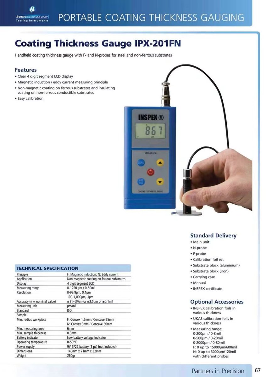 workiconth's tweet photo. แนะนำสินค้า : เครื่องวัดความหนาสี บนเหล็ก และที่ไม่ใช่เหล็ก (Coating Thickness Gauge Ferrous/Non Ferrous), Brand: Inspex (UK), Model :  IPX201FN

#ขาย #จำหน่าย #fyp #coatingthickness #coatingthicknessgauge #inspex #thicknessgauge #thickness #coating #เครื่องวัดความหนาสี https://t.co/OpWfUvllAM