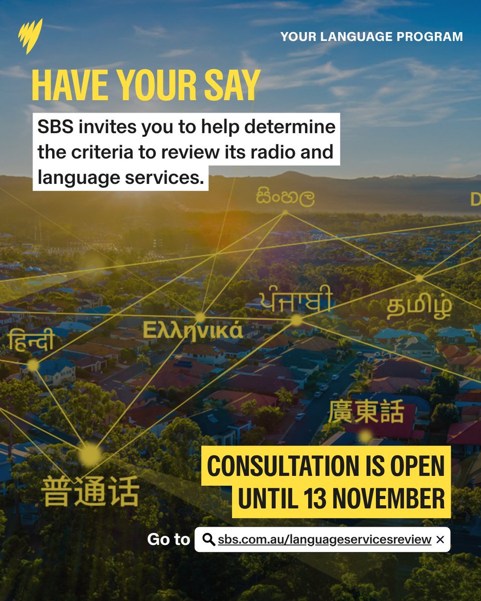 SBSAudio's tweet photo. SBS is reviewing its language services to ensure they reflect Australia today.
Visit https://t.co/GdV3WUWHRN to learn more and have your say.
#LSR2026 #SBSAudio https://t.co/kPvXpm1sRl