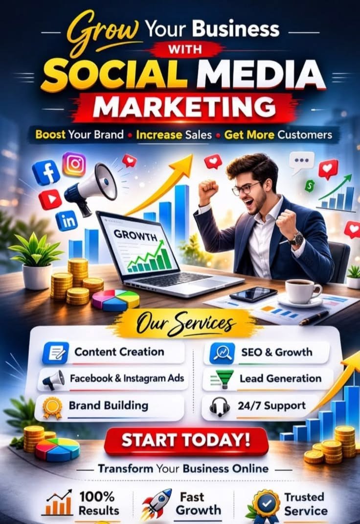 rm61622's tweet photo. 🚀 Grow Your Business with Social Media Marketing! 📈

🔥 Boost Your Brand. Increase Sales. Get More Customers!

✅ Content &amp; Ads
✅ SEO &amp; Growth
✅ Leads &amp; Branding

📩 DM us today!

#DigitalMarketing #SocialMediaMarketing #BusinessGrowth #SEO #LeadGeneration https://t.co/2BY4JhPcay