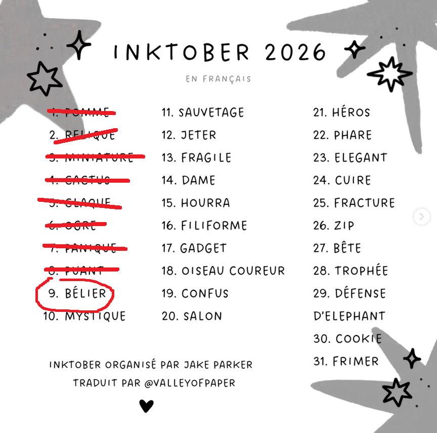 Aurorewolf37's tweet photo. Jour 9 du #inktober2026 : Ram / Bélier

@inktober #inktober2026ram #inktober2026day9 #inktober2026bélier #ram #bélier #boop #drawingchallenge https://t.co/mIxw9xPU8N