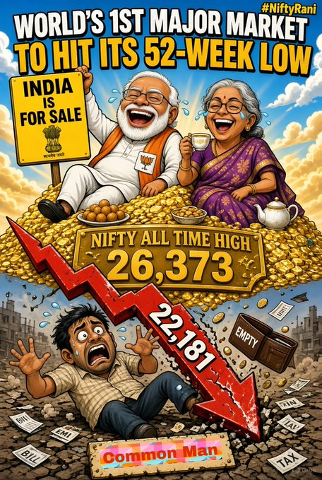 BrunoDXavier's tweet photo. #Nifty50 OFFICIALLY 52 WEEK LOW 💔 https://t.co/aQbHeZp5gO