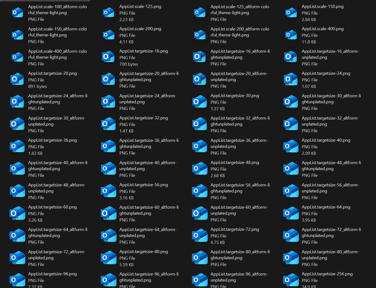 rir_ie's tweet photo. Apparently the desktop version of Outlook has 400 versions of the same icon, outside the app, all exposed.
Do with this as you will. https://t.co/8c3SqC0vat