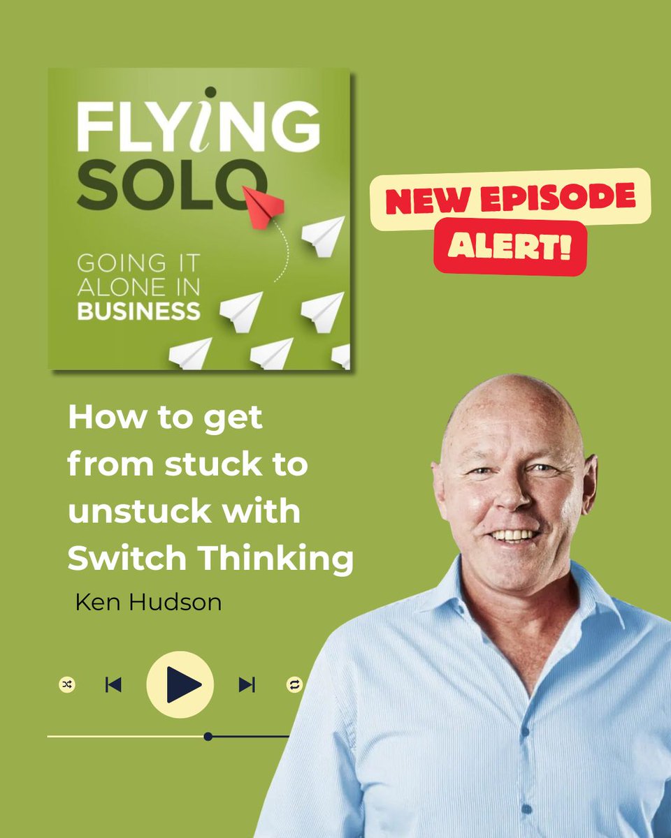 FlyingSoloAU's tweet photo. Stuck on the same business problem? Try a different perspective.
On the latest Flying Solo podcast, creativity expert @drkenhudson shares how to break old thinking patterns, generate fresh ideas and use AI without losing your creative edge.
๐งListen now: https://t.co/KYveKYZ8Km https://t.co/tTcRWCHU1a