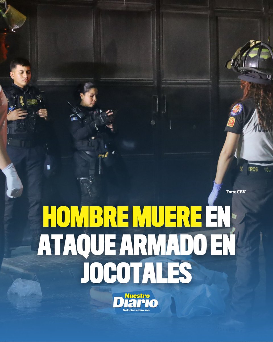 🚨 HOMBRE MUERE EN ATAQUE ARMADO EN JOCOTALES 🚨 Un hombre de aproximadamente 30 años murió tras resultar herido por proyectiles de arma de fuego en la 1a. a…