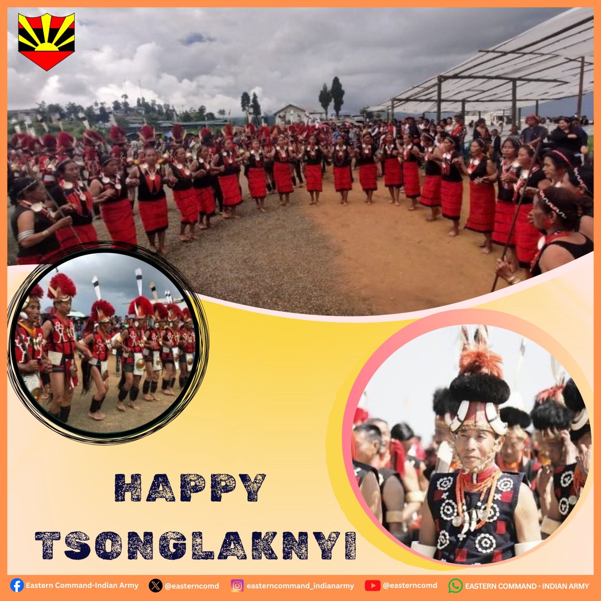 easterncomd's tweet photo. #EasternCommand extends greetings and best wishes to the people of #Nagaland on the occasion of #Tsonglaknyi. May this festival bring peace and happiness amongst all.
#पूर्वी_कमान, #नागालैंड के सभी लोगों को #Tsonglaknyi पर्व की शुभकामनाएं एवं बधाई देते हैं। यह त्यौहार सभी के लिए शांति और खुशियाँ लेकर आए।
#भारतीय_सेना
#पूर्वी_कमान
#IndianArmy
#EasternCommand
@adgpi
@SpokespersonMoD
@HQ_IDS_India
@official_dgar
@ProDefKolkata
@HQ_DG_NCC
@MyGovNagaland
@LokBhavanKohima
Facebook - https://t.co/L7tXpukweW
Instagram - https://t.co/FIXB7sCouG