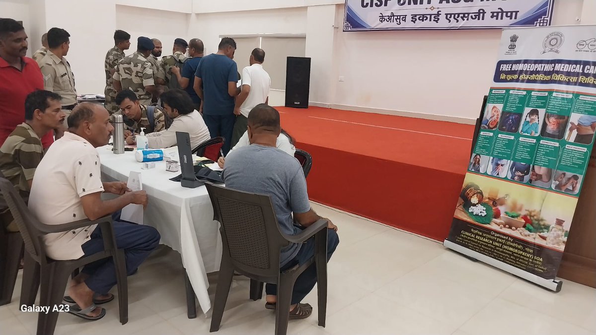 cruhgoa's tweet photo. CRU(H), Goa, under CCRH, organised a Free Homoeopathic Medical Health Camp at CISF Unit, ASG Mopa, Goa, on 08 October 2026. The camp provided Homoeopathic healthcare services and management of acute &amp; chronic health conditions.80 patients attended the camp. #CRUHGoa #CCRH #AYUSH https://t.co/jC4W6T1EwT