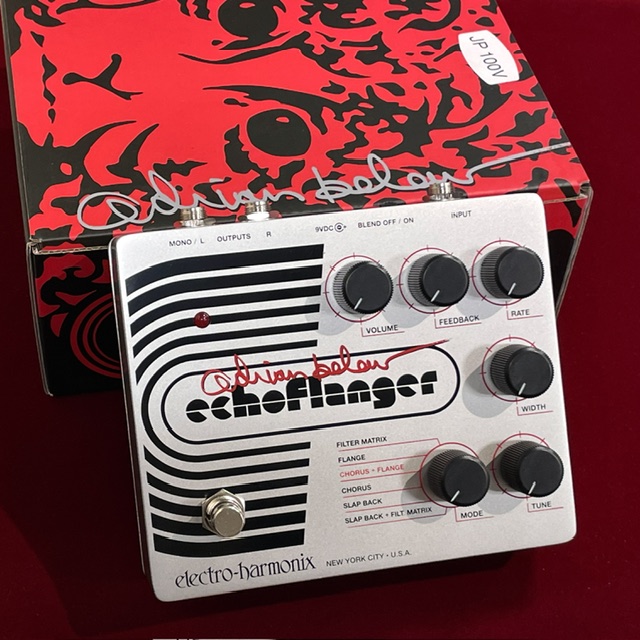 ROCKINN_namba's tweet photo. 【#ロックイン難波】新着入荷!「Electro-Harmonix」#EHX から往年の1台が"Adrian Belew Echoflanger"として限定復刻!Adrian Belewの秘密兵器として当時使われた #Echoflanger 、オリジナルが持つ魅力と新モードを備えた注目のアナログペダルです★ぜひお試しください!→https://t.co/rvxnXmQb0r https://t.co/Y7NlxhTtTQ