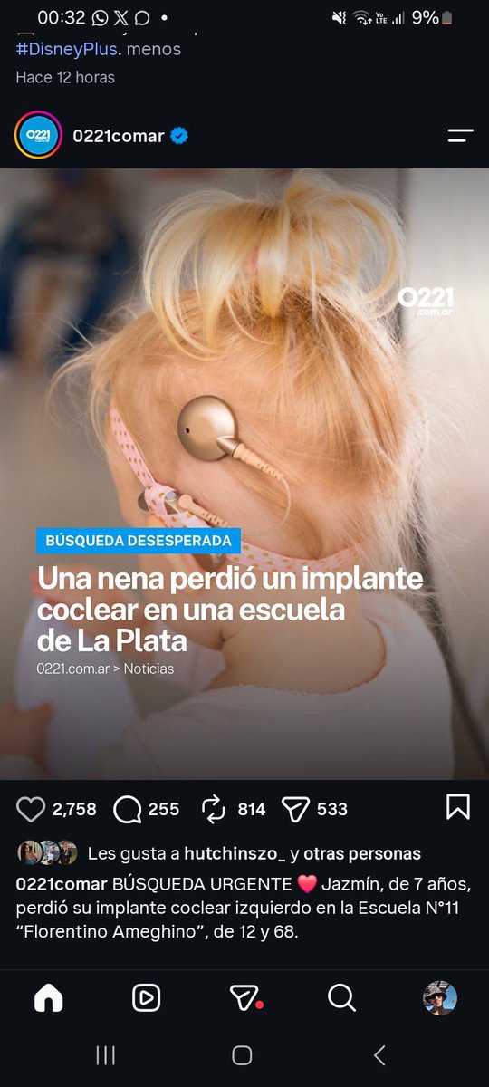 isso_bru's tweet photo. Gente, necesito de su ayuda, vamos a difundir, vamos a ayudarla ❤️🇦🇹

 Jazmín (7 años) perdió su implante coclear en la Escuela N°11 (12 y 68, La Plata). Lo necesita urgente.
Contacto: 📲 221-6558836 /
 221-4408402
Por favor RT 🙏❤️‍🩹 #EDLP #LaPlata https://t.co/bWjhkmvgh2