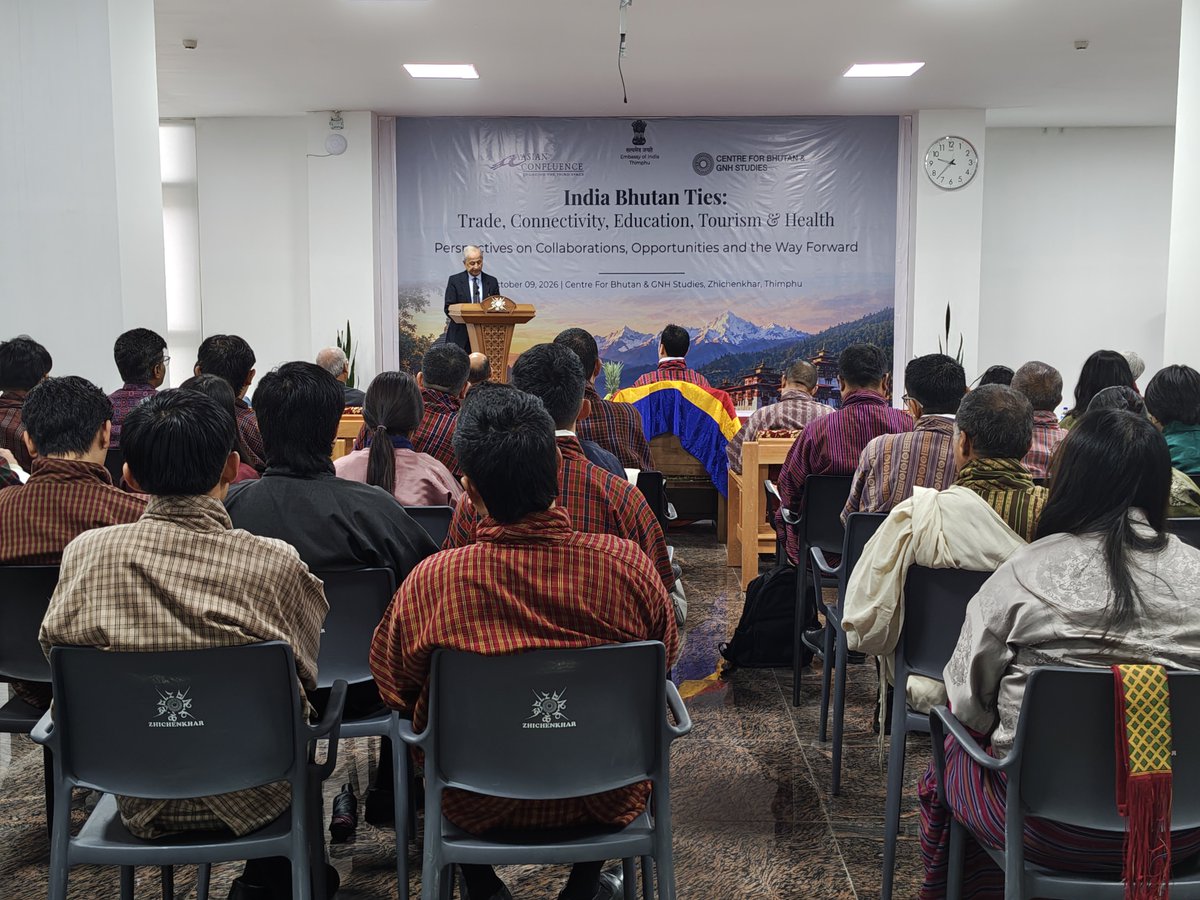 AsianConfluence's tweet photo. India–Bhutan Ties: Perspectives on Collaborations, Opportunities and the Way Forward — Inaugural Session

Mr. M.P. Bezbaruah, Chairman, Governing Council, Asian Confluence, delivered the Opening Address.

Highlighting the changing global landscape in the post-COVID world, he emphasised the importance of strategic diversification, multilateral cooperation, and leveraging the comparative advantages of India and Bhutan to build a resilient partnership. 🇮🇳🇧🇹

#ASCON #IndiaBhutan #RegionalCooperation #SustainableDevelopment #Connectivity