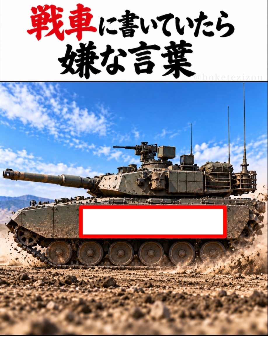 boketezizou's tweet photo. 【お題】

戦車に書いていたら
嫌な言葉 https://t.co/ibfuWNMYjB