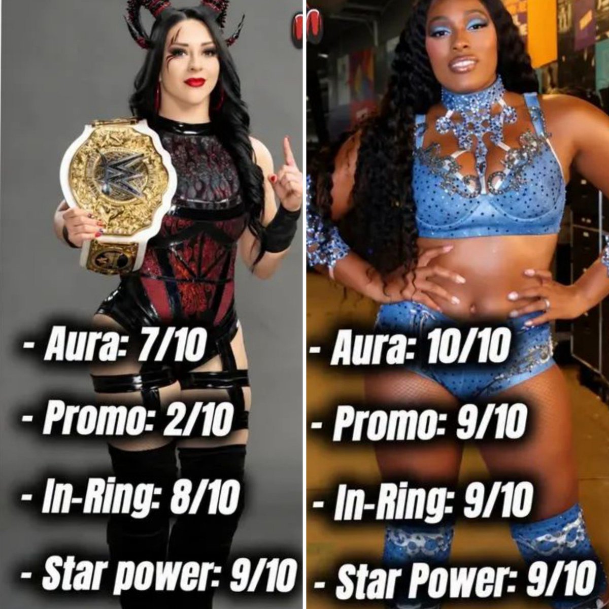 _zaka01's tweet photo. Guess who doesn't have to put thirst traps to get over with the fans 😂😂..

Lash Legend has all the tools to carry the WWE into the next generation. Not only she can wrestle a great match, she can also cut promos that don't come across like rehearsed and memorized. She always gets a reaction from the crowd and now is the time for WWE to push Lash Legend into the main event scene by making her win the MITB Ladder match 🔥.