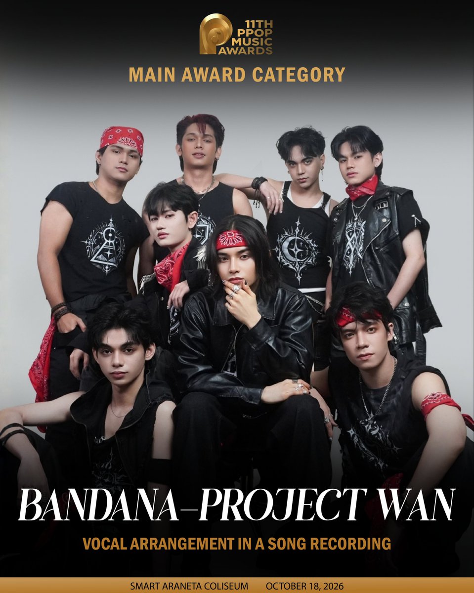 projectwanofc_'s tweet photo. A heartfelt thank you to PPMA for this nomination!

It’s an honor for “BANDANA” to be nominated alongside other amazing PPOP artists. We’re grateful for this recognition, and we share this milestone with everyone who continues to believe in and support us. 

#BANDANA #ProjectWAN https://t.co/68JASIIp6m
