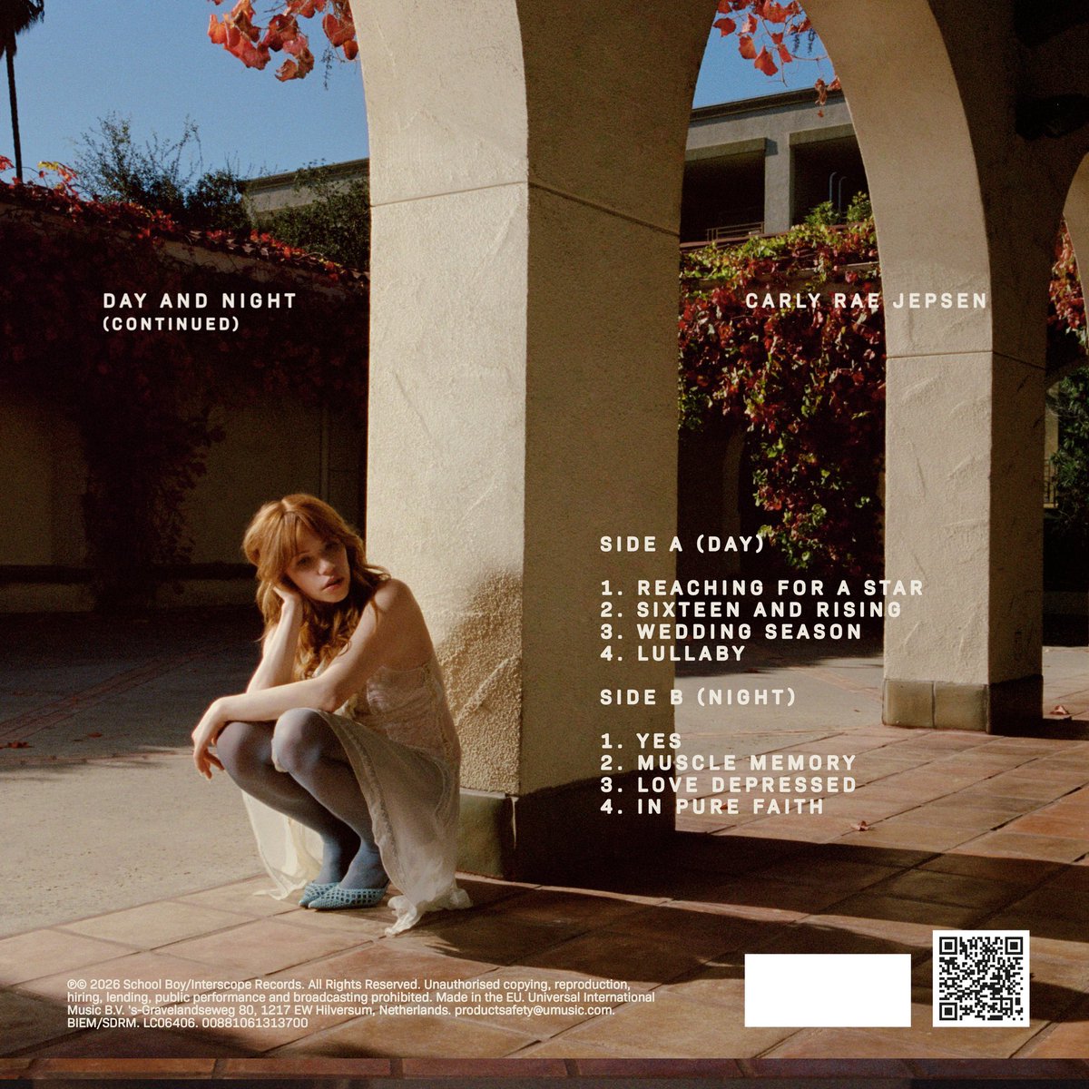carlyraejepsen's tweet photo. Day and Night (Continued) is out now on all streaming platforms. 8 new tracks to keep you warm for fall! https://t.co/AZKZQ8fe8V https://t.co/G6A7RATGyF