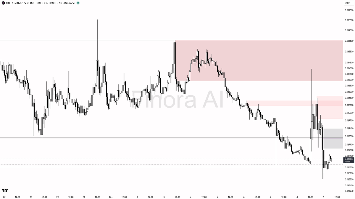 🧐 $AKE shows cautious bounce signs vs BTC but daily and 1h trends keep sellers in control 🧵👇 
 [📷](https://pbs.twimg.com/media/HUKUNTPXIAAlTXF.png) https://
