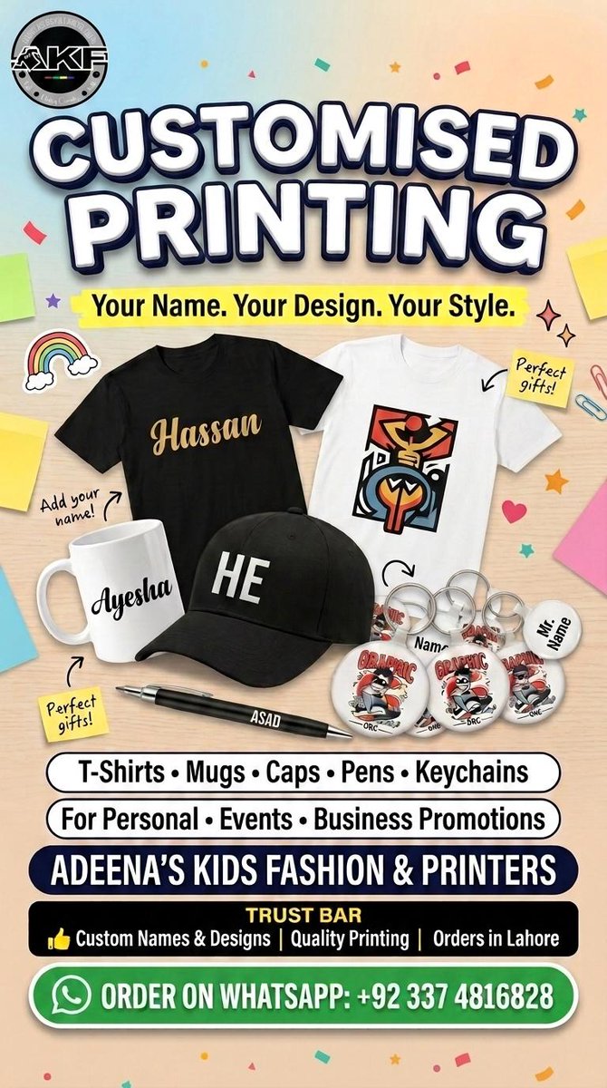 SimplesByAKF's tweet photo. Customised Printing Services, #Lahore
Order on WhatsApp: 0337 4816828
#Tshirts #Printing #Islamabad #customised https://t.co/LG6cadBtP2