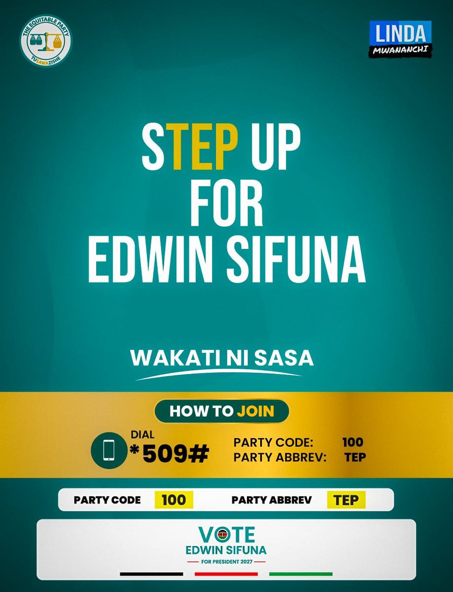 Baddie61081M's tweet photo. Day 63 of letting the World know that H.E Edwin Watenya Sifuna is the 6th President wa WAKENYA ๐ฅ๐ฏ
sTEP up for our presidential candidate H.E Edwin Watenya Sifuna
#ReformORPP
#SifunaThe6th https://t.co/HAFAjp9S3p