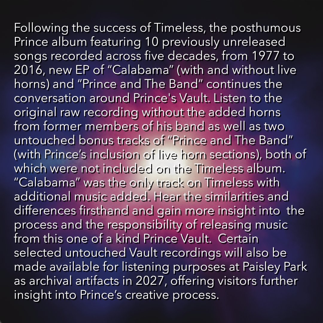 prince's tweet photo. New EP: Calabama &amp; Prince and The Band OUT NOW (Horns and Raw). Available on all digital outlets !!! https://t.co/uRY7izHR1E https://t.co/RHclpJlRbV