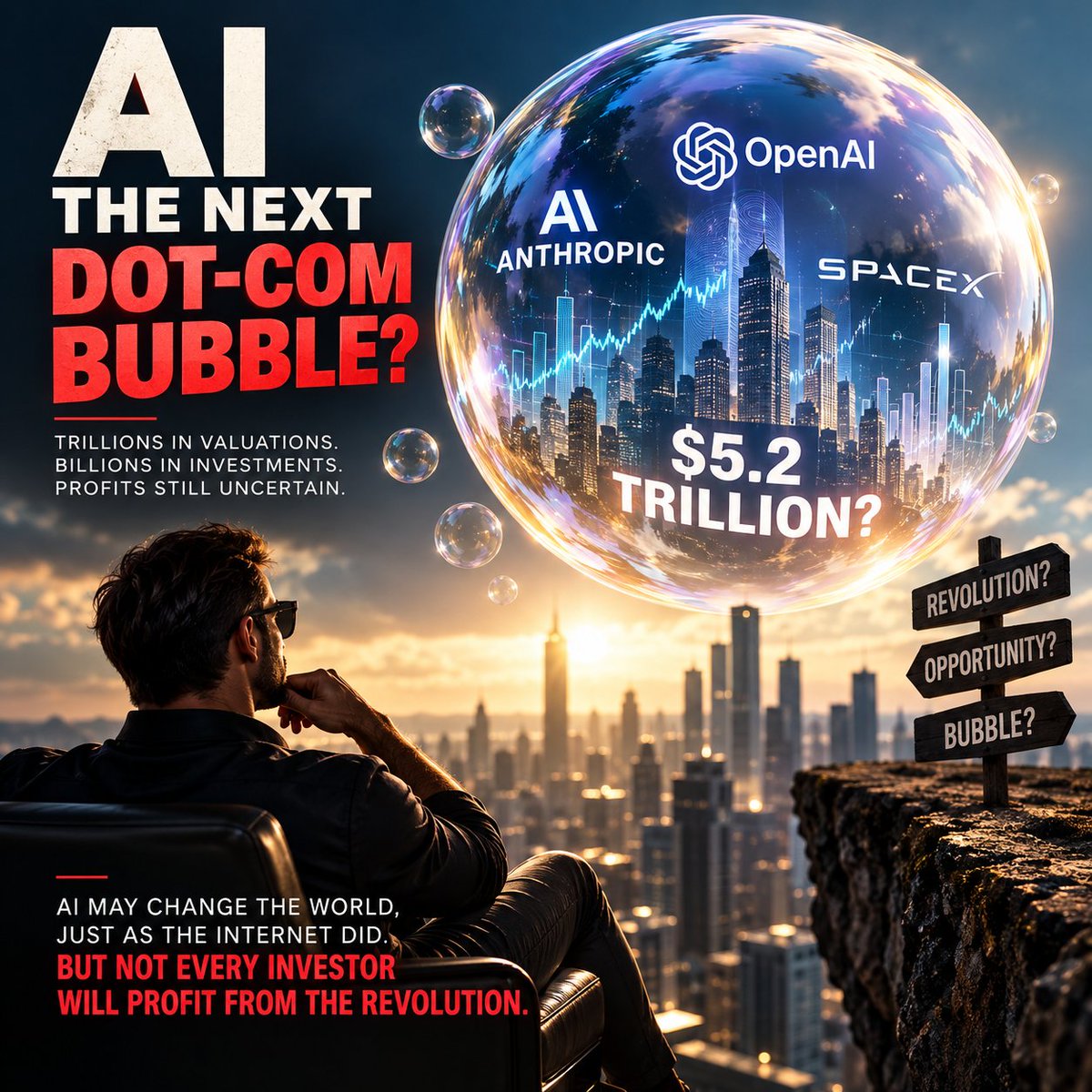 RealManqo's tweet photo. 🦁  Is AI the Next Dot-Com Bubble?

AI valuations are soaring. Billions are being invested, while profitability remains uncertain.

The risk isn't AI itself. It's the price investors are willing to pay for future growth.

AI may change the world, just as the internet did. But not every investor will profit from the revolution.

What's your take? Bubble or opportunity?
