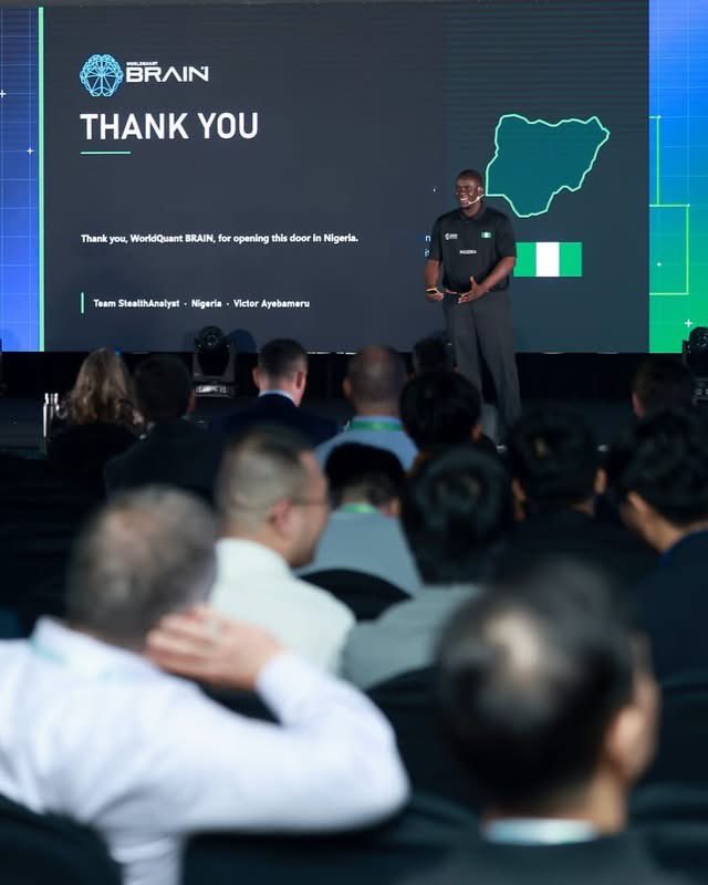 AAUAAMEBO's tweet photo. AAUA Alumnus Victor Ayebameru has emerged as the winner of the 2026 International Quant Championship, representing Team Nigeria at the global finals in Singapore. https://t.co/9pmv7x4ysJ