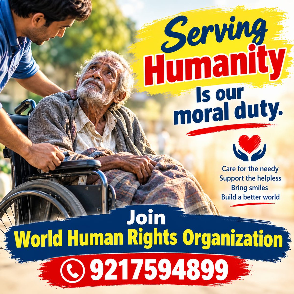 the24x7news's tweet photo. 🌍❤️ SERVING HUMANITY IS OUR MORAL DUTY! 
A little kindness can make a big difference in someone’s life.
📞 Contact / WhatsApp:9217594899.
#WHRO #WorldHumanRightsOrganization #ServeHumanity #HumanityFirst #HumanRights #SocialService #HelpTheNeedy #SupportTheHelpless https://t.co/TvNrRNXbj1