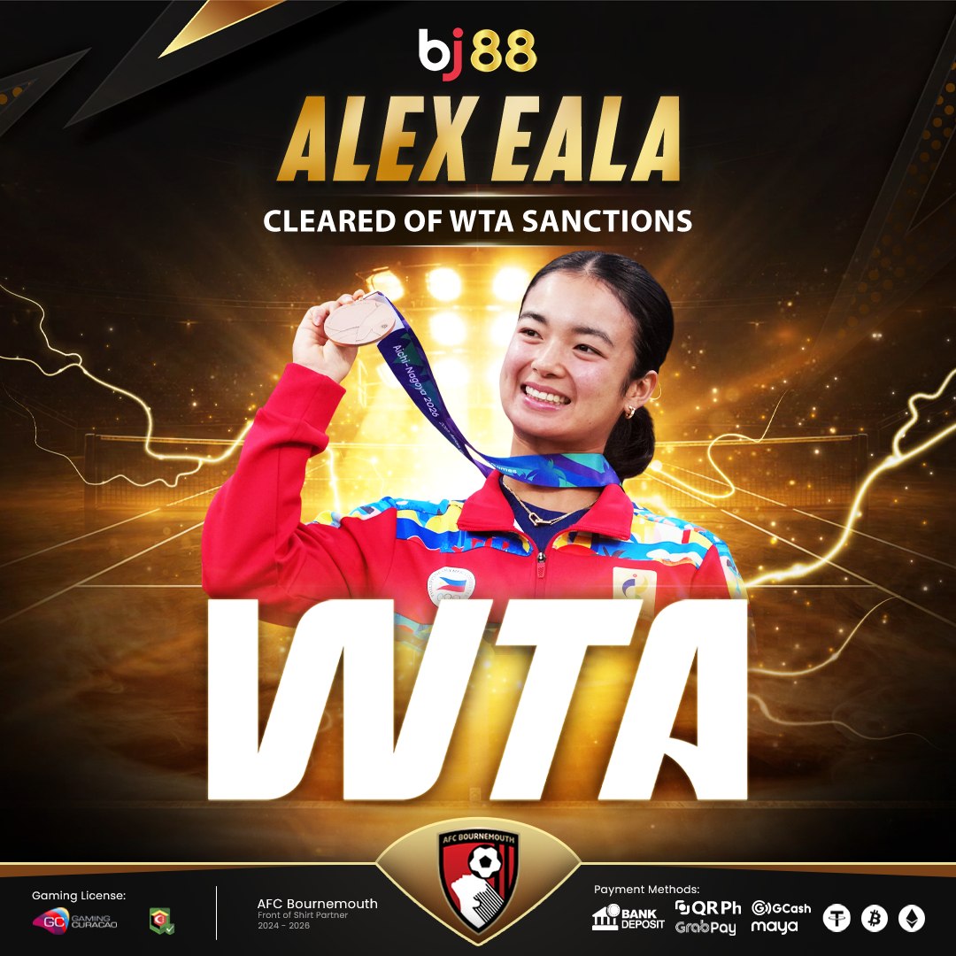 BJ88PHP's tweet photo. ALL CLEAR FOR ALEX 🏸🇵🇭 

Alex Eala will not face sanctions from the WTA after skipping the mandatory China Open to represent the Philippines at the 2026 Asian Games, according to Philippine Tennis Association executive director Tonette Mendoza.⭐️🔥 https://t.co/6y6QEjXav8