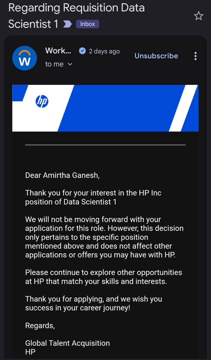 Mr_NeuralNet's tweet photo. 153+ rejections. And counting

BSc + MSc in Data Science. Now building and exploring AI, LLMs &amp; agentic systems.

I'm 24. It hurts, but I'm not giving up

I haven't made it yet. But I'm not doneyet 

To everyone fighting the same battle, I hope we all make it

#DataScience #AI https://t.co/M1K1b7cmT2