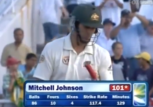ABsay_ek's tweet photo. So Australia start their South Africa tour today and I can't stop thinking about 2009. Jus about one man,because I genuinely believe it's the finest all round series anyone has produced this century while playing outside home. Statistically, probably the best in last 60 years.

Mitchell Johnson scored  255 runs at average of 85 and took 16 wickets at 25. He was Australia's 3rd highest run scorer in series and leading wicket taker across both sides.
But the numbers don't really tell you how it felt.

Johannesburg first. Australia were 296 for 7 when he walked in and he made 96*, ran out of partners but still dragged the total to 466. Then he took 4 wickets in each innings with the ball.

2nd Test, Durban. First over of innings & he took 2 wickets. South Africa's momentum was gone before they'd settled. Later in 4th innings when Kallis was set and he and ABD had put on 187 for third wicket, Johnson was the one who got Kallis out. He kept turning up exactly when Australia needed someone to.

3ird Test, Cape Town and Australia lost by an innings. But that's what makes this part so good. They were 224 behind when he came in and he played like a man who didn't care about any of that. Smashed 123* off 103 balls, his hundred came in 85. And the six that brought it up was off Steyn.
Speaking of Steyn. Johnson took him apart all series, 88 runs off 77 balls against him alone!

He came back in 2014 with that moystache and a much scarier version of himself, but I keep thinking about what Australia lost along the way. A clean hitter who could bat at 8 and win you a Test with either hand.
Teams spend a decade searching for that. Johnson gave them one tour of it and it still hasn't been matched.