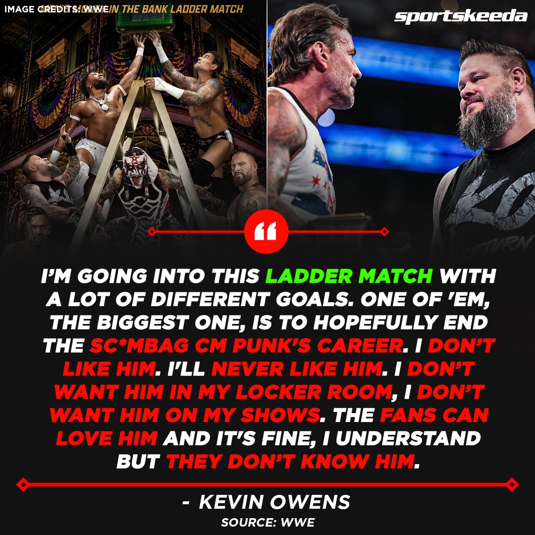 SKWrestling_'s tweet photo. Kevin Owens wants to END CM Punk's career at Money In The Bank. https://t.co/u1LnORXdH7