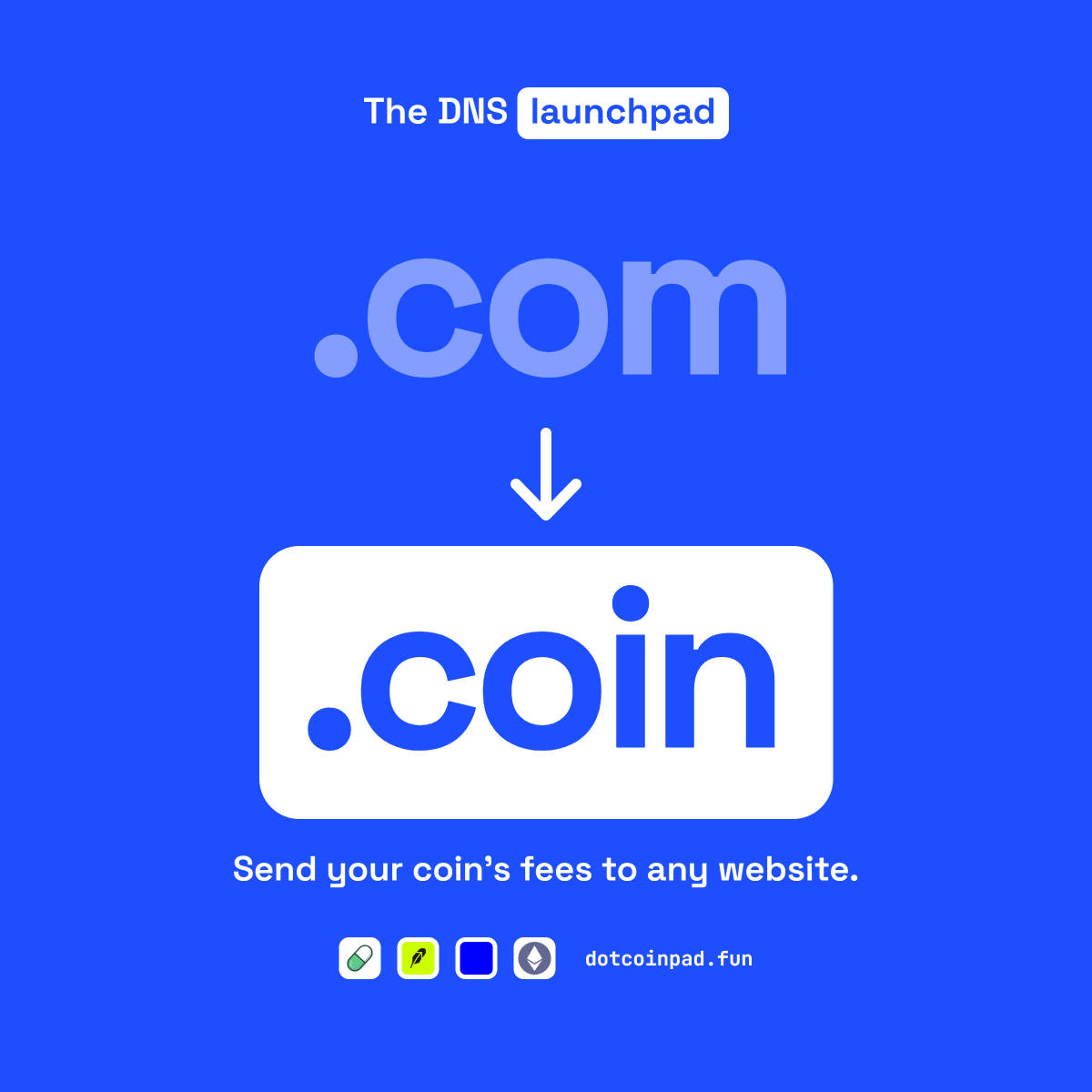 Dotcoinpad's tweet photo. .com → .coin

Send your coin's fees to any website.

https://t.co/5uM84u4UqH https://t.co/BCQFR5iSvv