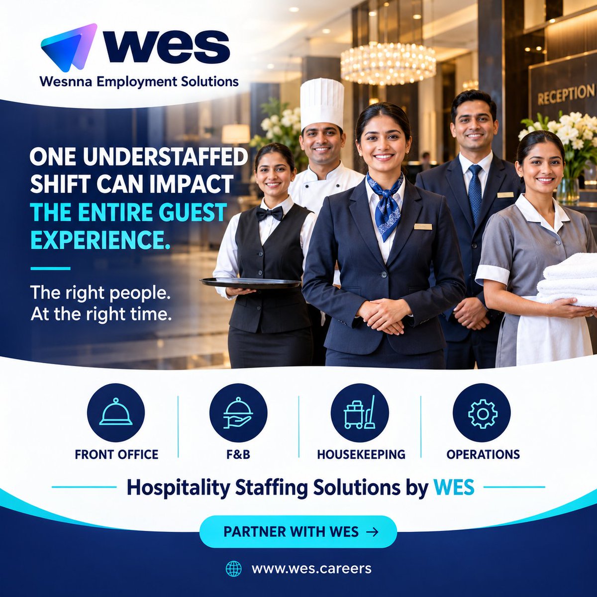 Wes_Employment's tweet photo. Every great guest experience begins with a well-supported team! At WES, we help hospitality businesses find the right talent to keep service seamless and guests smiling. wes – Your Staffing Partner for Hospitality Excellence!
#WESCareers #HospitalityStaffing #RecruitmentSolutions https://t.co/ecmJlCnTzg
