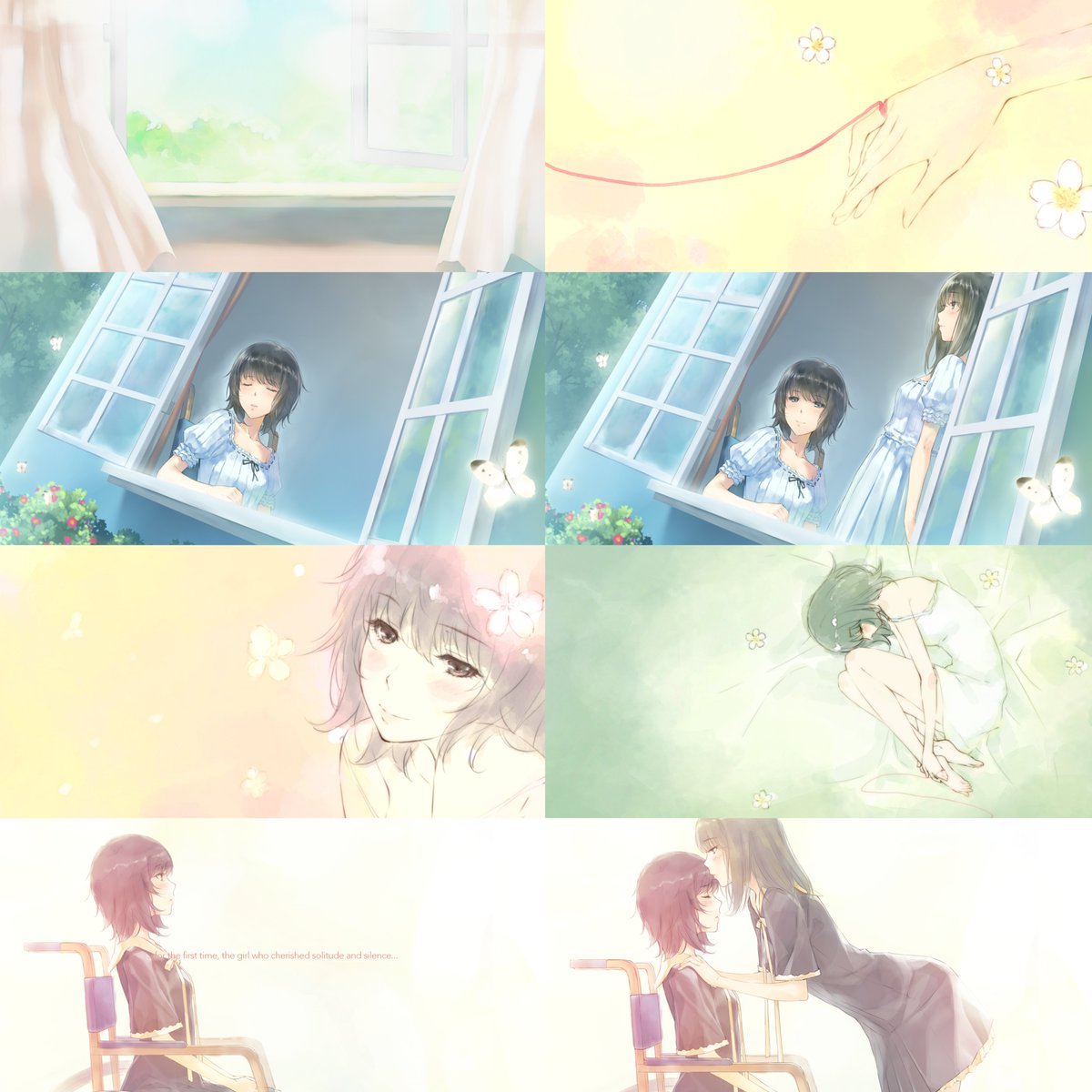 Shiro91520868's tweet photo. Flowers -Le volume sur été-
True End✅

I cannot express how much I love Erika and Chidori enough. They have one of the best chemistry I've ever seen

The portrayal of Erika and Chidori's relationship is simply beautiful. Two girls who, in their own ways, keep others at a distance, gradually learning to let each other into their inner worlds. Their relationship develops through the little moments in which they begin to understand one another, allowing themselves to be vulnerable in ways they never would have before

Neither of them is simply there to save the other. Rather, they gradually become someone the other can turn to, someone before whom they don't always have to hide behind their usual facades. There's something so intimate about watching them lower their defenses little by little, until the distance they once maintained between themselves no longer feels quite so necessary

And that's what makes their chemistry so compelling to me, it just feels so real. Their interactions naturally reveal the people hidden beneath their facades. Every teasing remark, every moment of hesitation, every small gesture of affection feels like another step toward understanding one another

There's so much more to talk about in this season beyond their relationship, but I'll need some time to digest everything first. For now, I'm just incredibly happy to have experienced their story🥹🌸
