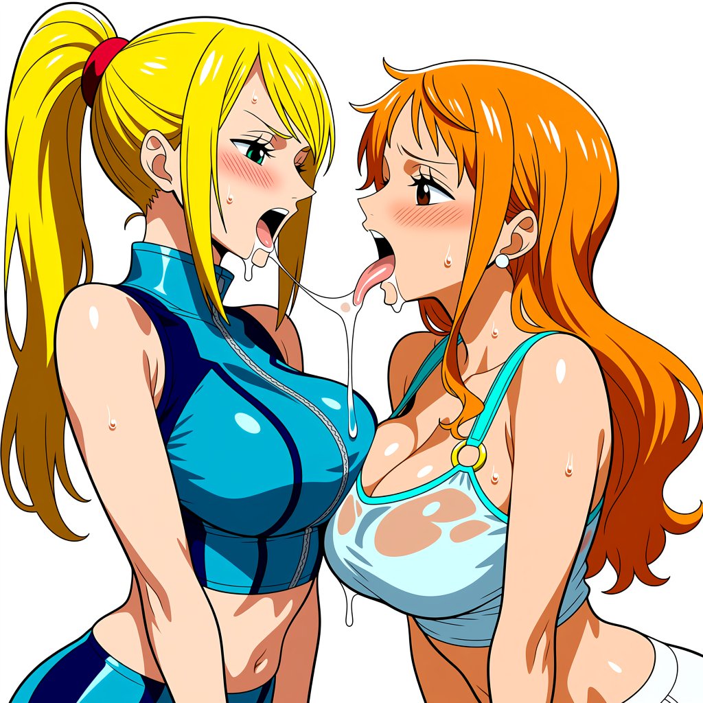 AIDarkDesire's tweet photo. Nami has the ladies lining up. #nami #nicorobin #samusaran #NSFWAI #lesbiankissing #girlskissing https://t.co/d7YTuyzvpu