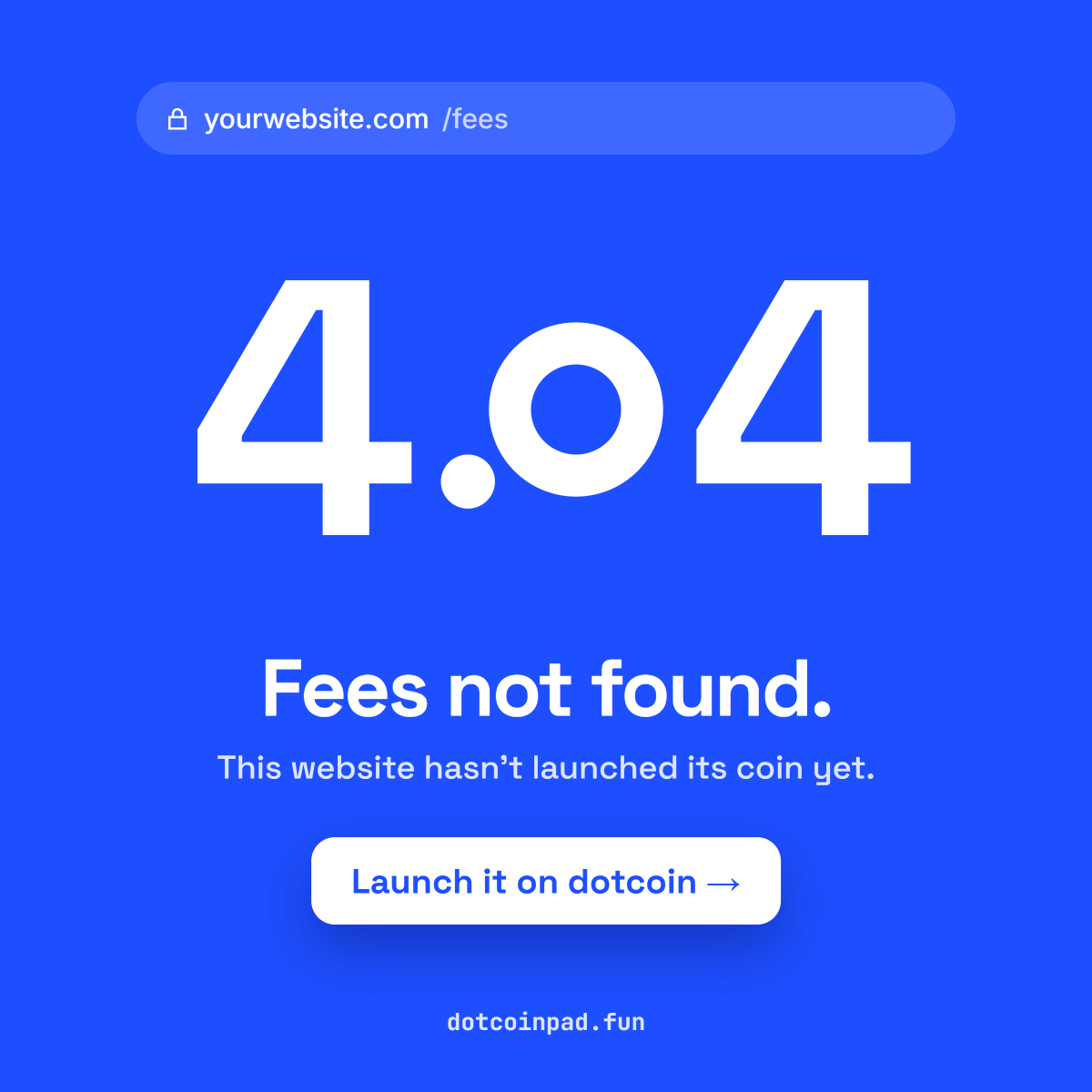 Dotcoinpad's tweet photo. 404: fees not found.

Your website hasn't launched its coin yet.

https://t.co/5uM84u4mB9 https://t.co/hhiXO91GnK