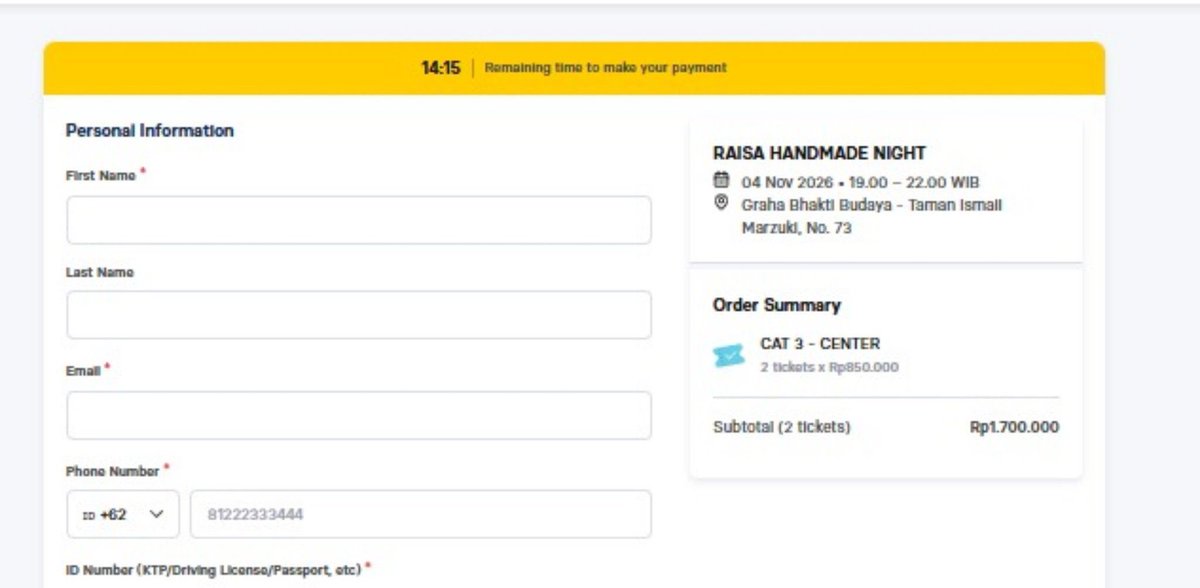 33mlzc's tweet photo. WTS TIKET KONSER Raisa Handmade Night IN JAKARTA

CAT 3 - 2 Tiket
CAT 5 - 2 Tiket

Langsung Send data guyss
Fee after secured 

WTS WTB JASTIP JASWAR WAR TIKET RAISA HANDMADE NIGHT
#zonauang #wts #wtb https://t.co/DtkmreAIQs