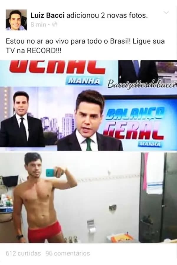 forumbunklr's tweet photo. LUIZ BACCI: Relembre quando o apresentador publicou fotos de seu suposto GP por engano durante o Balanço Geral Manhã, na Record TV

O apresentador logo se pronunciou sobre o ocorrido, alegando que sua conta havia sido “hackeada”. https://t.co/bkEcrRRcxK