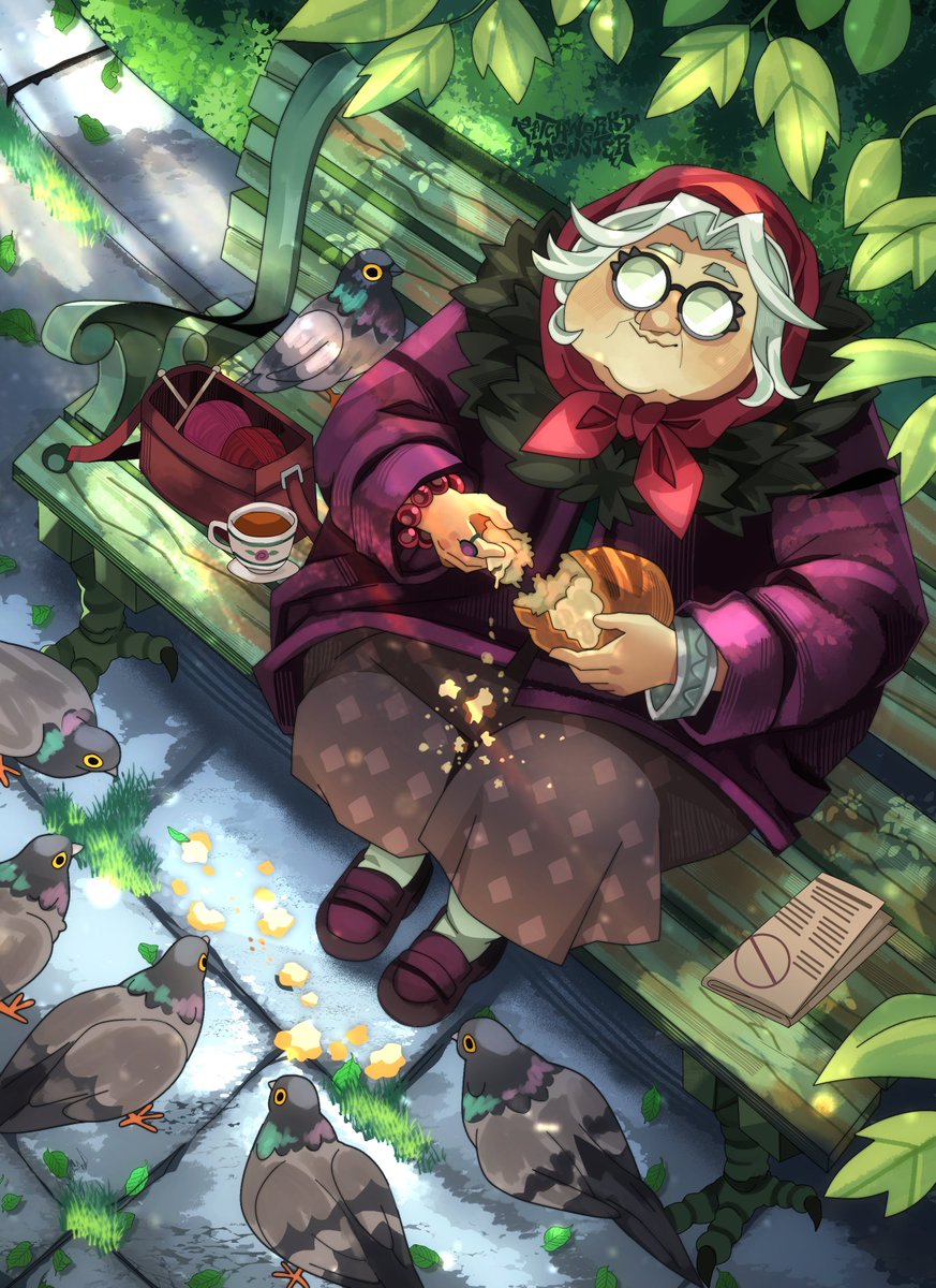 Ptchworkd's tweet photo. little old lady and her little birds. nothing unusual going on here.

[ #deadlock #baba #fanart] https://t.co/OANfIgPKju