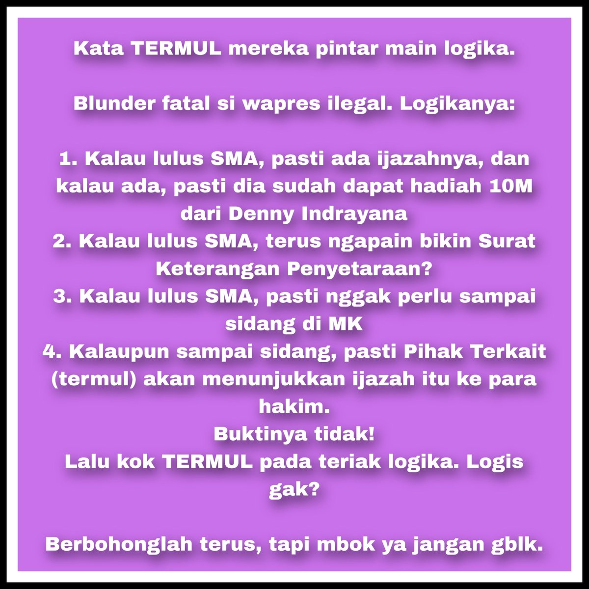 datasawala02's tweet photo. @DedynurPalakka Jawab ini dulu biar pintar https://t.co/lHhfa1ICBT