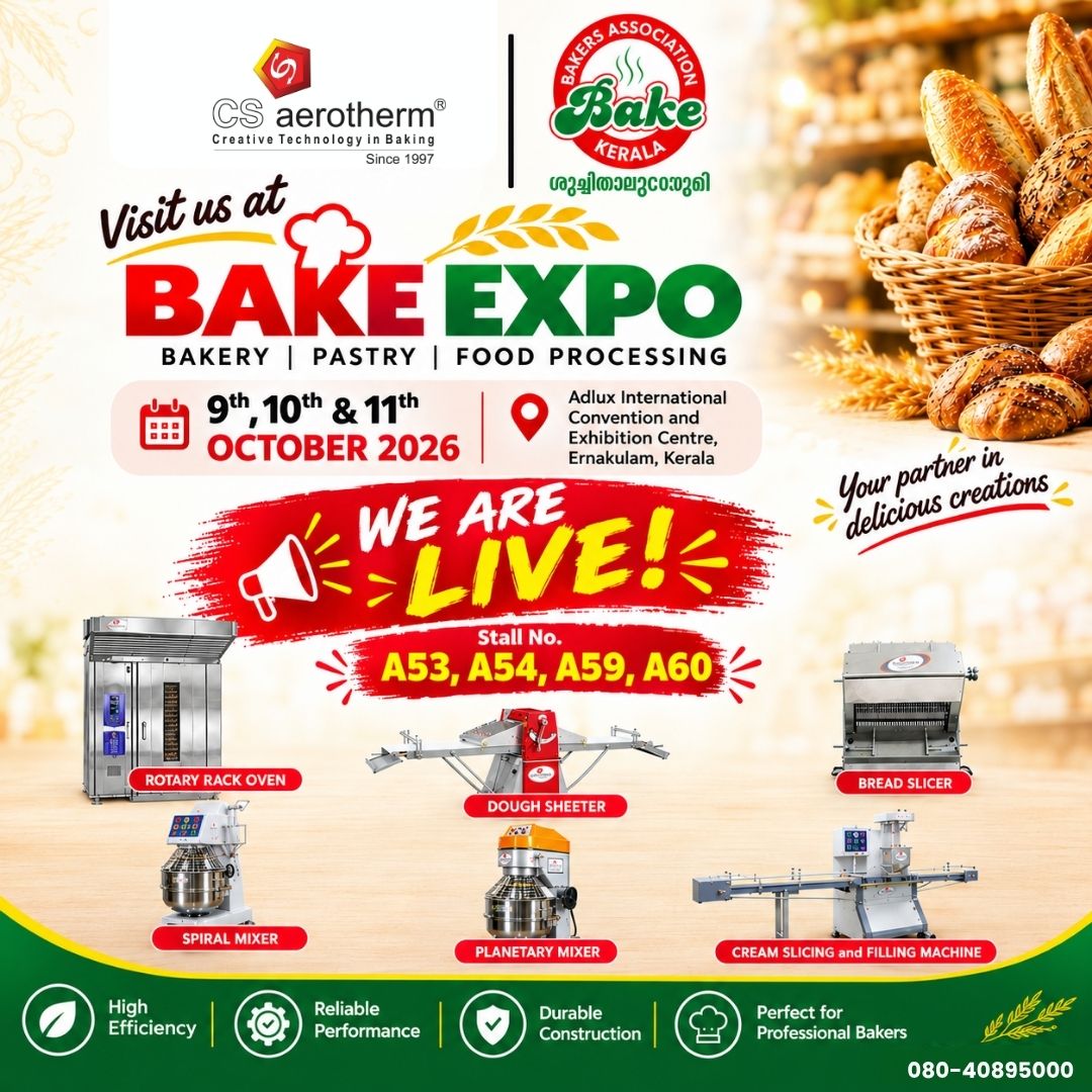 CSAPL1's tweet photo. The wait is over! Visit CS Aerotherm and explore innovative bakery machinery designed to enhance productivity, precision, and performance. 
https://t.co/kztaRhTqHr
Tel - +91 80408 95000
#BakeExpo2026 #WeAreLive #CSAerotherm #BakeryMachinery #BakeryEquipment #BakingTechnology https://t.co/JisZPaMnOz