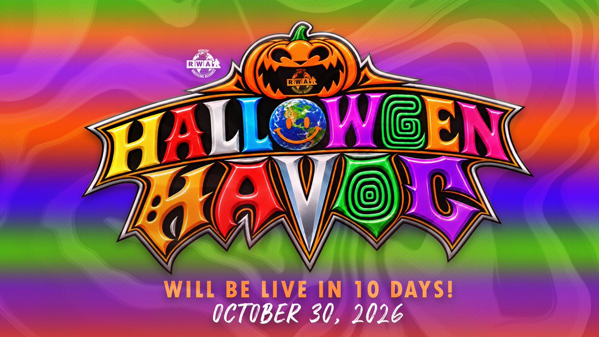 RWAMedia's tweet photo. 10 DAYS. 🎃

The clock is officially ticking.

October 30th, RWA takes a trip to ASTROWORLD, entering to #RWAHavoc! https://t.co/X3zazhrdXR
