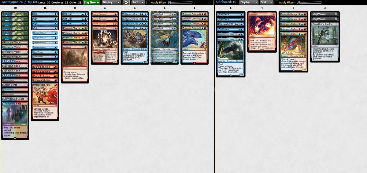 mikeb474's tweet photo. Lost to UW control in top 8 of the Standard Challenge, list pretty similar to the other day. G1 against control is pretty bad and then have to rely on SB to beat them, did beat a different version of UW control in Swiss though. https://t.co/MecqVXXu8h