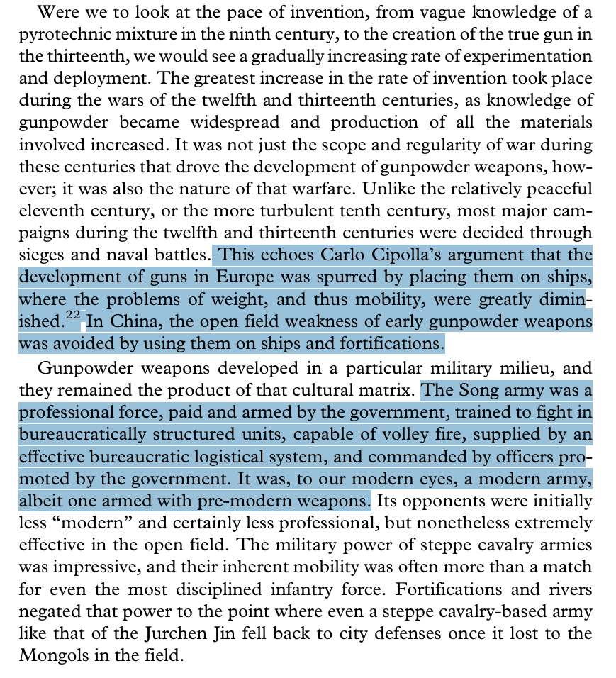 haravayin_hogh's tweet photo. Arguments why Chinese gunpowder tech stagnated: Early firearms were useless against cavalry on open terrain. Chinese walls were thick earthen ones already built to stop battering rather than European ladder-scaling. Motive for European development was constant naval warfare. https://t.co/414ZVSIIl7