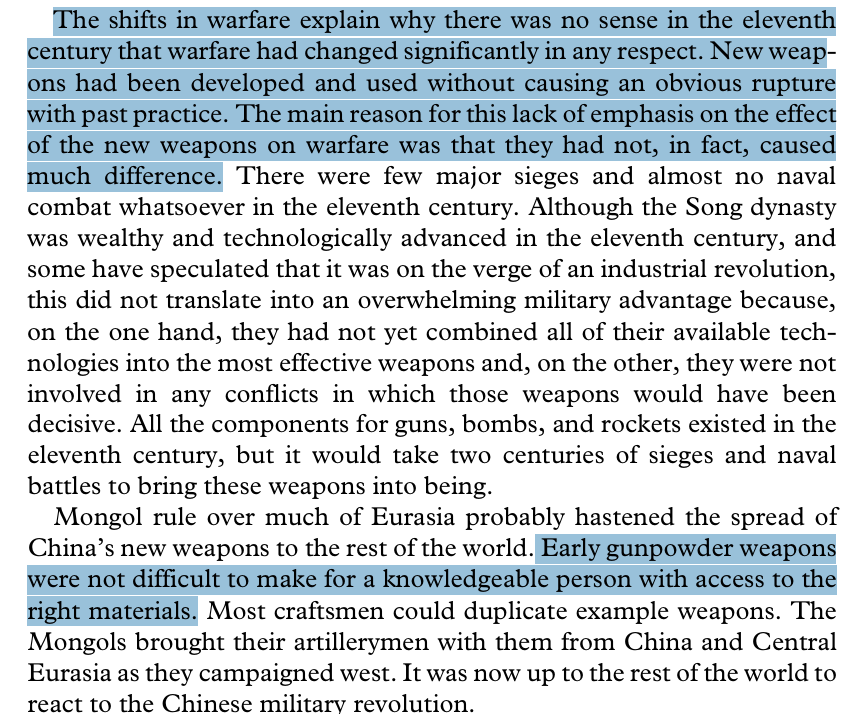 haravayin_hogh's tweet photo. Arguments why Chinese gunpowder tech stagnated: Early firearms were useless against cavalry on open terrain. Chinese walls were thick earthen ones already built to stop battering rather than European ladder-scaling. Motive for European development was constant naval warfare. https://t.co/414ZVSIIl7