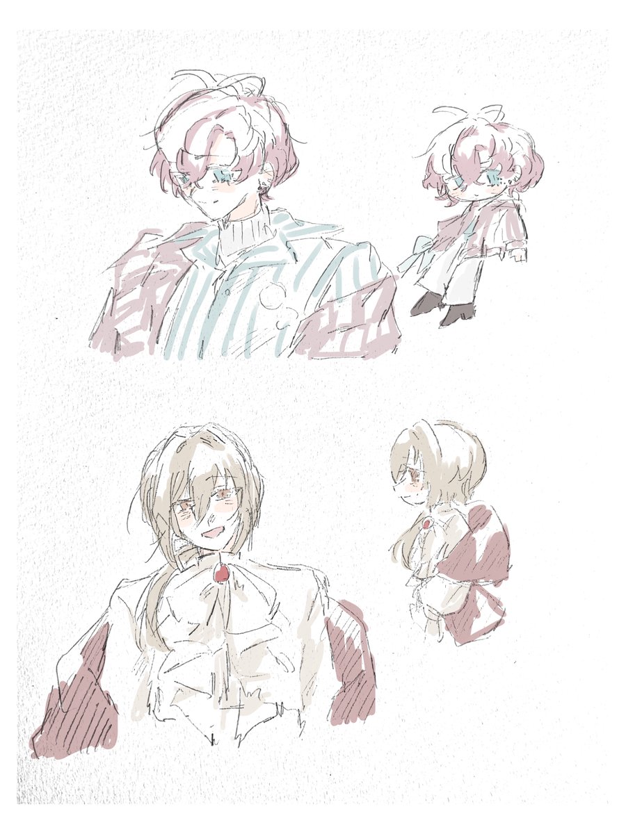 yuyumili555's tweet photo. 昔馴染み落描き集　3枚目捏造服です https://t.co/FIs6RVXZ2z