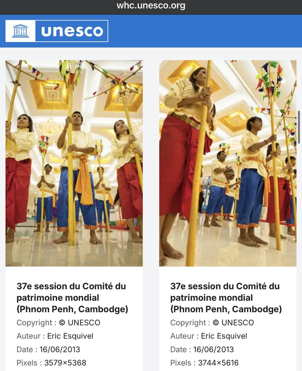 Thaidefend's tweet photo. #unesco saw #cambodia #realidentity in 2013 before shifting to #Thaiculture #วัฒนธรรมไทย #บุพเพสันนิวาส
The 37th session was organized by UNESCO and the National Commission of Cambodia #trotdance #sampot #khmer @grok
https://t.co/McAE3yFape https://t.co/8yVPbnmLWv