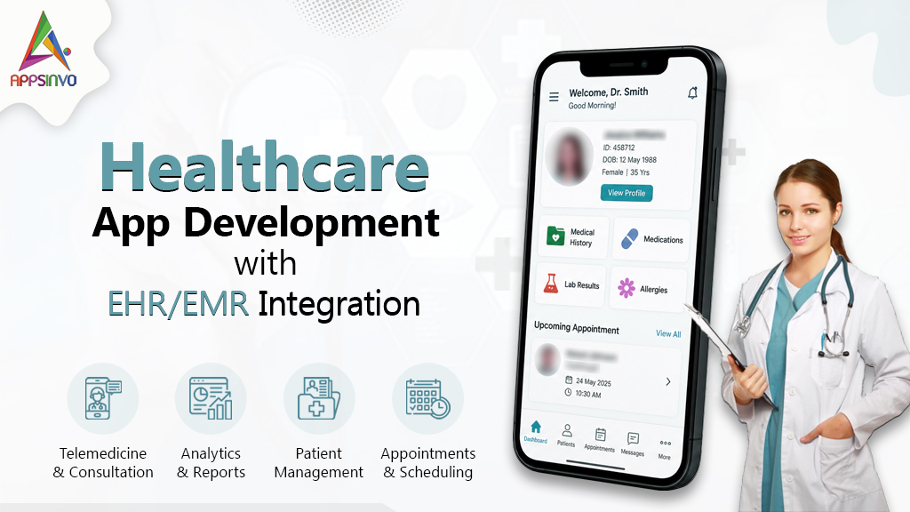 Appsinvo's tweet photo. At Appsinvo, we build healthcare apps with seamless EHR/EMR integration, so your data flows securely between patients, providers, and systems. #HealthcareApp #EHR #EMR #HealthTech #DigitalHealth #MobileAppDevelopment #iOS #Android #App #Appsinvo  https://t.co/m5euNlzIlV https://t.co/dDUn4JWypM