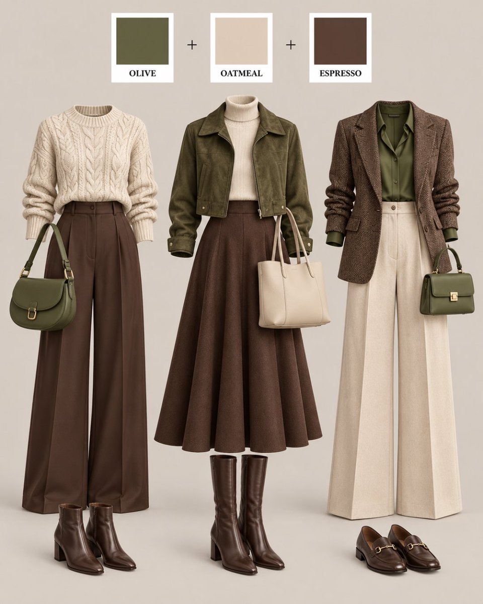 lafemmewanderer's tweet photo. Elegant Fall Color Combinations for Classy Chic Outfits and Timeless Autumn Style https://t.co/k7IH1MX8v4