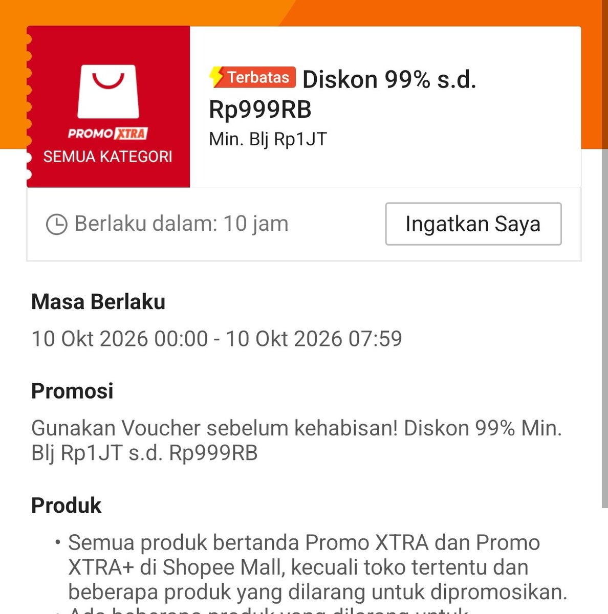 kimmyexp's tweet photo. start nanti malem yoo DISKON 99% 999RB nya 😵‍💫🤲🏻

1️⃣Pastiin udh claim sekarang👇🏻
https://t.co/8MjsK39LaC
2️⃣Udah siapin barang ShopeeMall bebas minbel 1JT yg ada logo XTRA kuning kaya gitu

3️⃣Pas jamnya tinggal pake😻🤲🏻

*Bisa gabungan dri banyak toko asal total 1JT
*Stay halaman cekout war kaya biasanya/stay shopelite stay keranjang