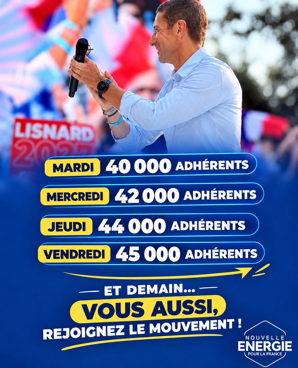 ErickSimon14137's tweet photo. ✅ Je soutiens @davidlisnard avec @Nouv_Energie . 

🚨Rejoignez-nous : 

✅ Vous pouvez adhérer avec mon lien… 👇

https://t.co/Q5sU0maazi

RT 🙏🫶
#ilsepassequelquechose https://t.co/Fed8z25u8N